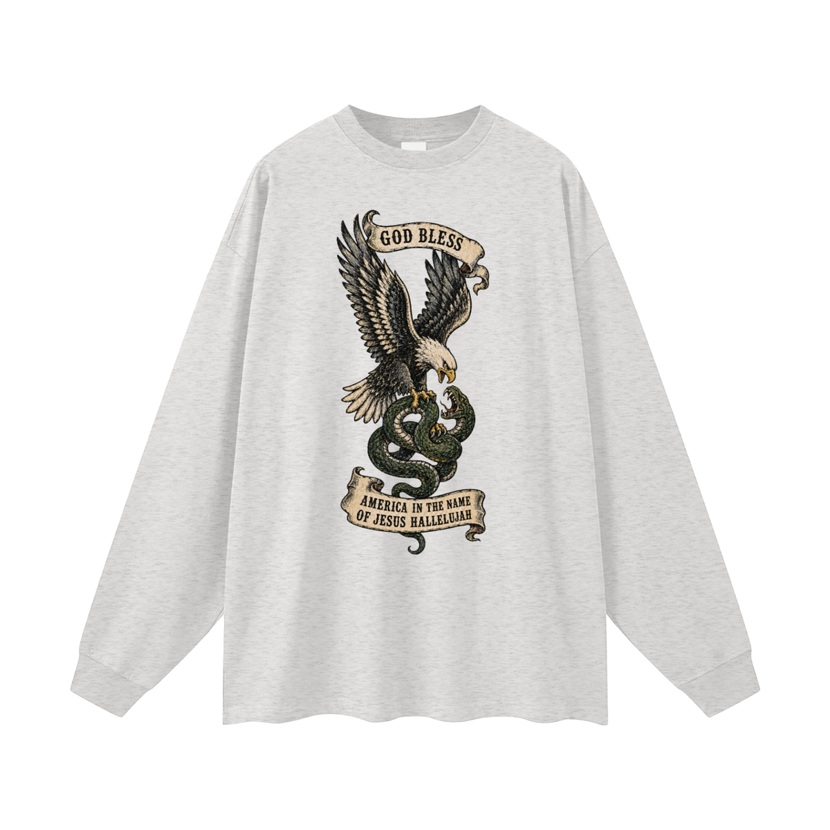 GOD BLESS AMERICA IN NAME OF JESUS HALLELUJAH Long Sleeve T-Shirt