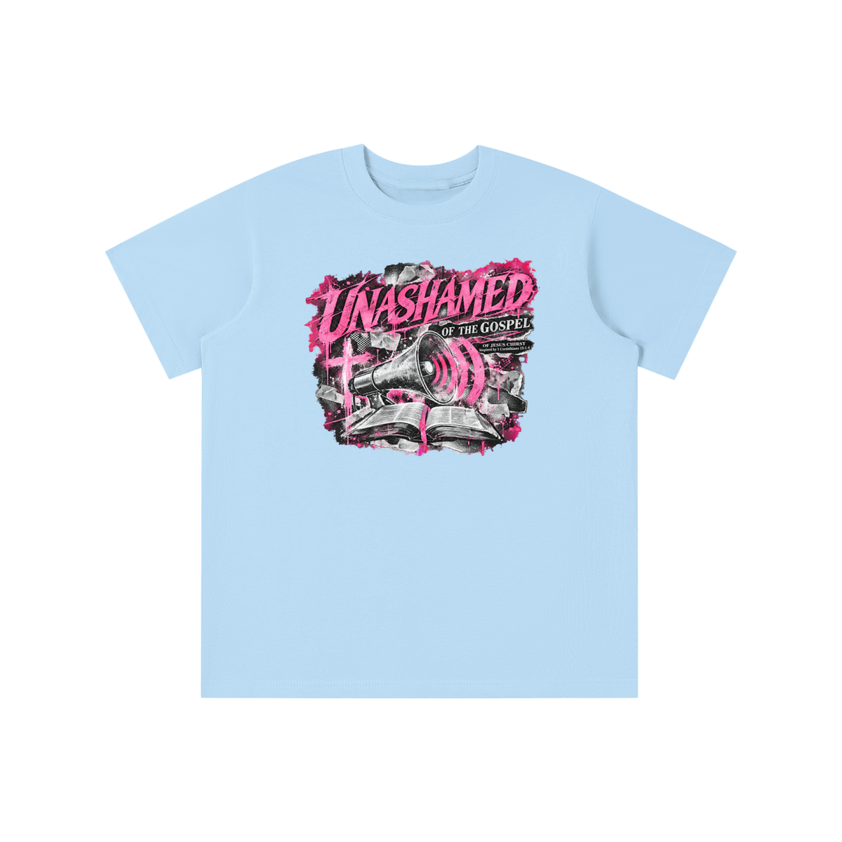 UNASHAMED OF THE GOSPEL OF JESUS CHIRST Inspired by 1 Corinthians 15:1-4 youth T-shirt