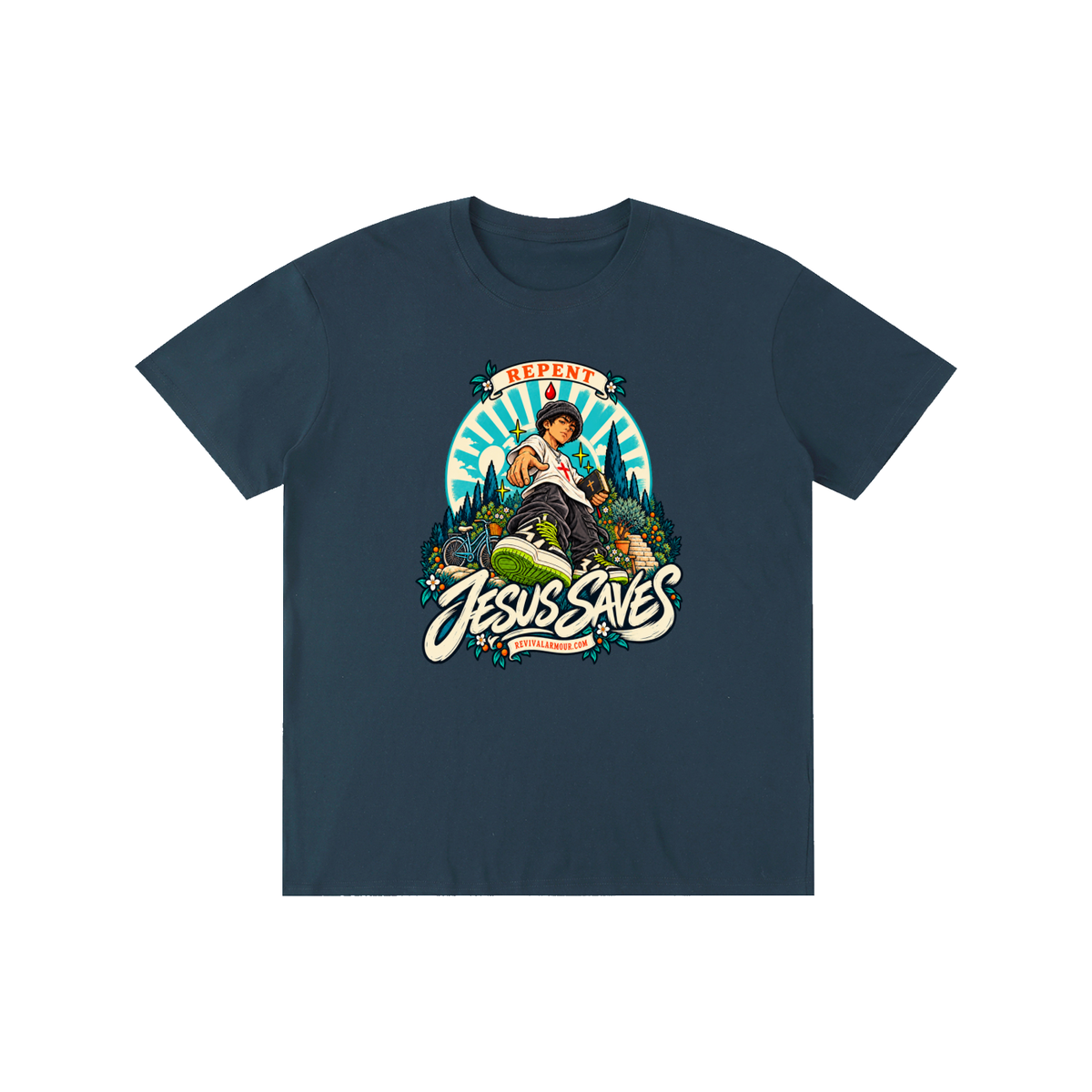 REPENT JESUS SAVES REVIVALARMOUR.COM T-Shirt