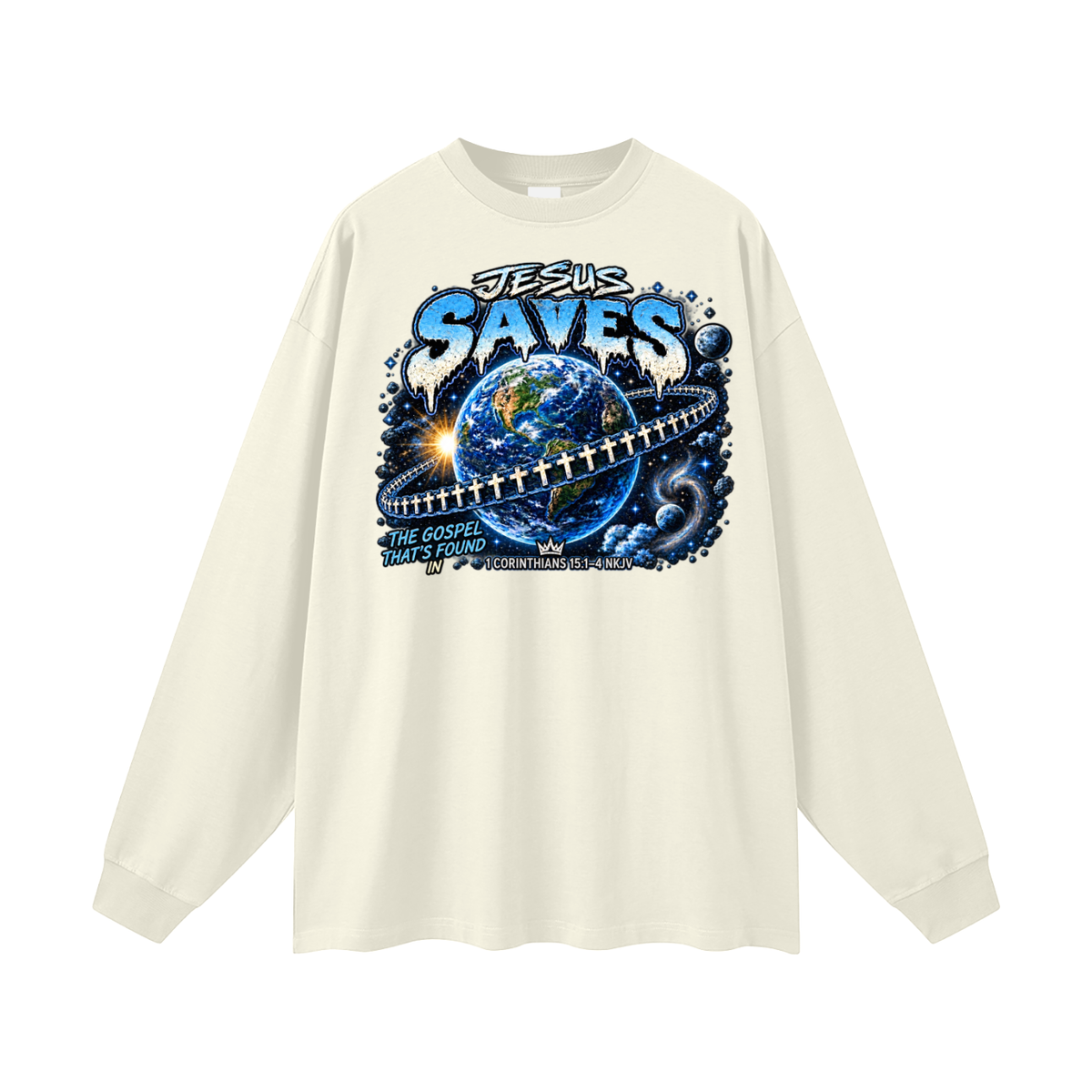 JESUS SAVES THE GOSPEL THAT'S FOUND IN 1 CORINTHIANS 15:1-4 NKJV Long Sleeve T-Shirt