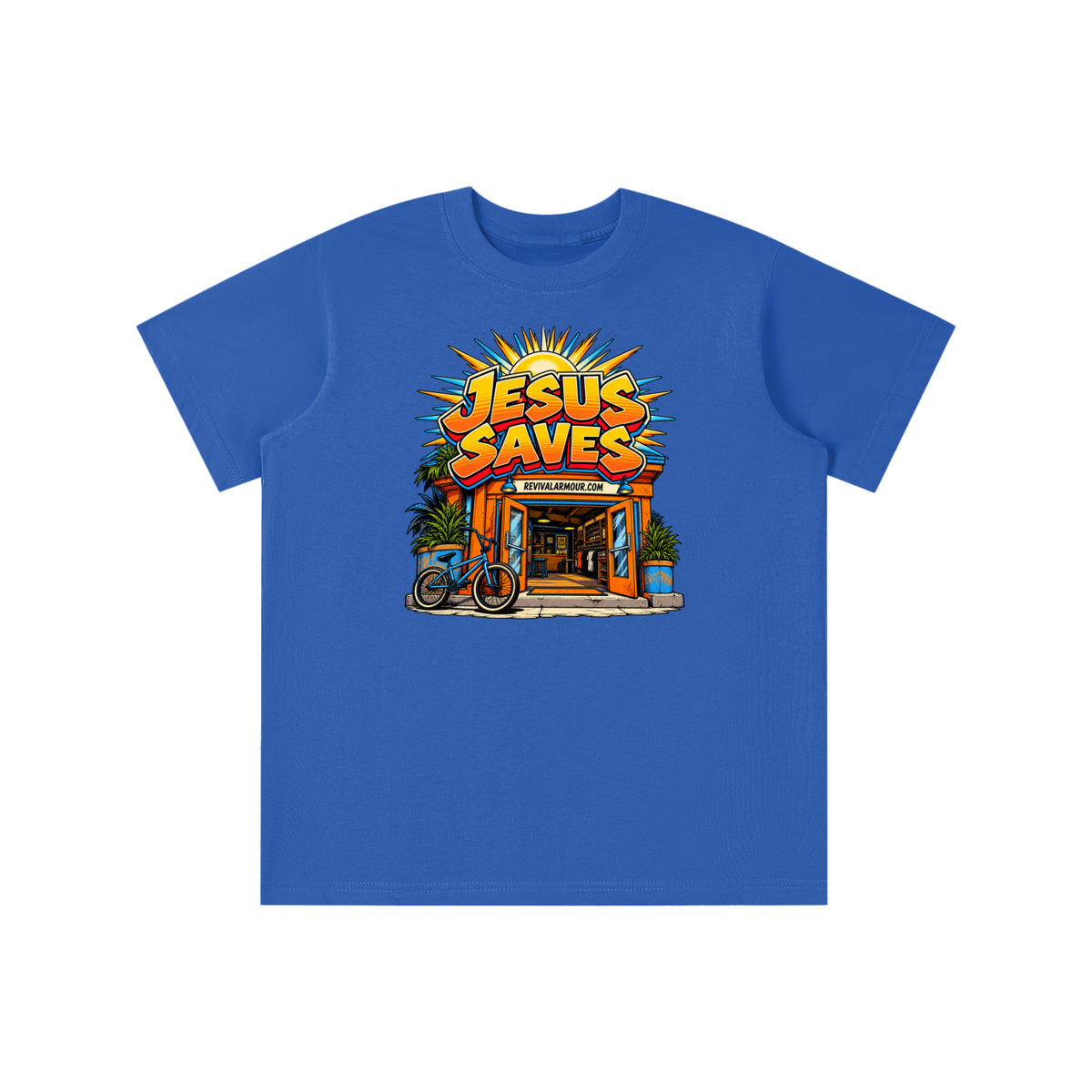 JESUS SAVES REVIVALARMOUR.COM youth T-shirt