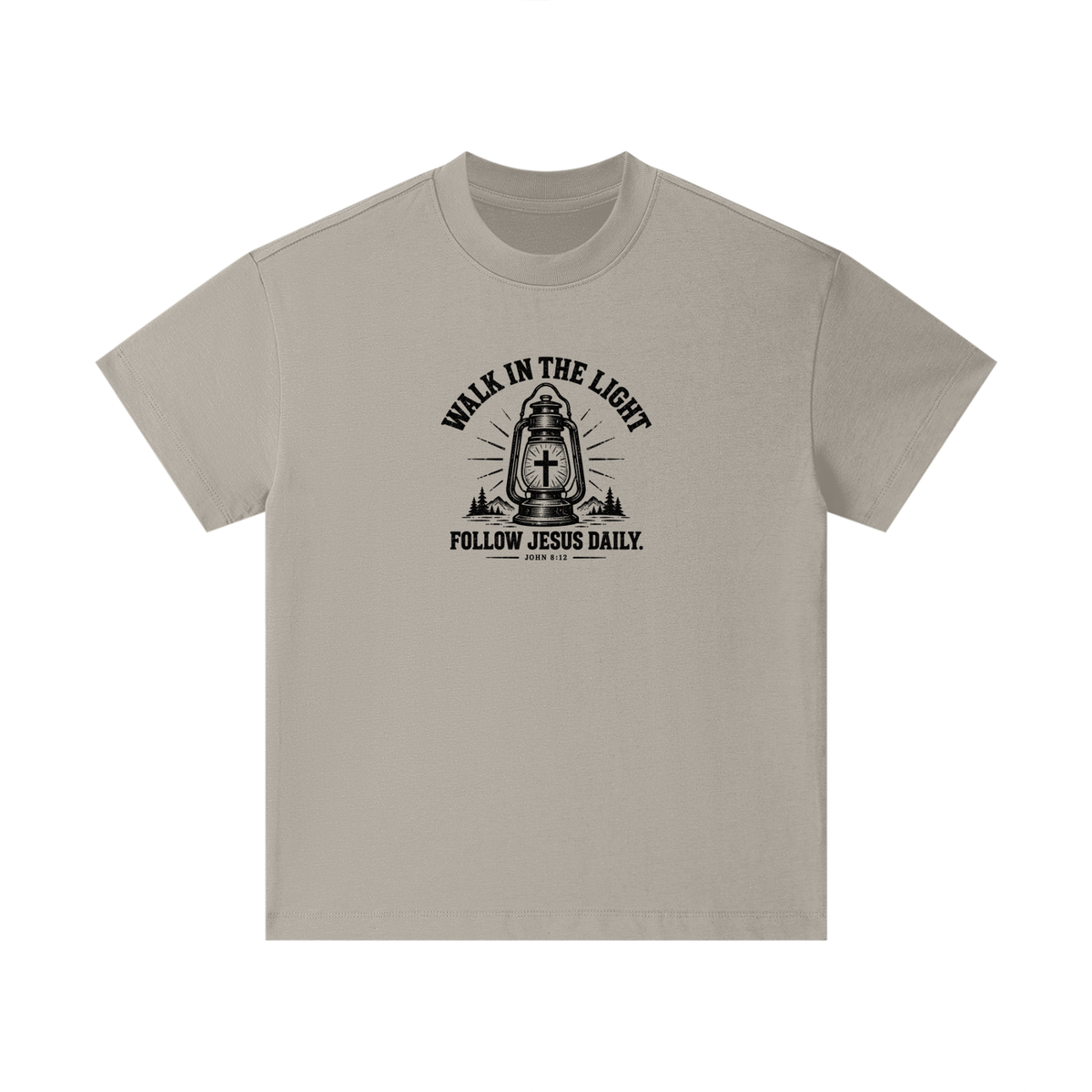 WALK IN THE LIGHT FOLLOW JESUS DAILY. - JOHN 8:12 Kids T-Shirt