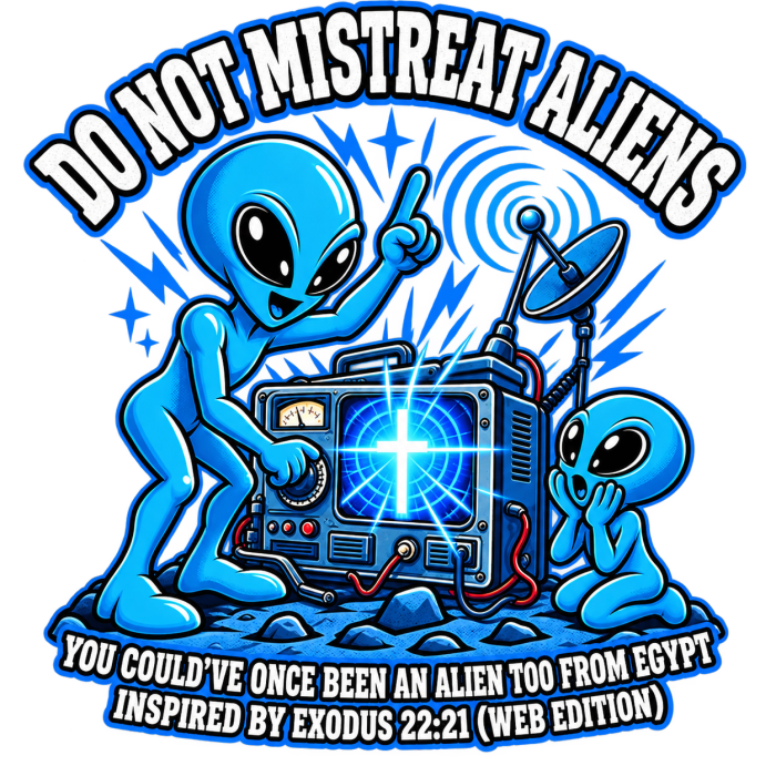 DO NOT MISTREAT ALIENS YOU COULD'VE ONCE BEEN AN ALIEN TOO FROM EGYPT INSPIRED BY EXODUS 22:21 (WEB EDITION) T-Shirt