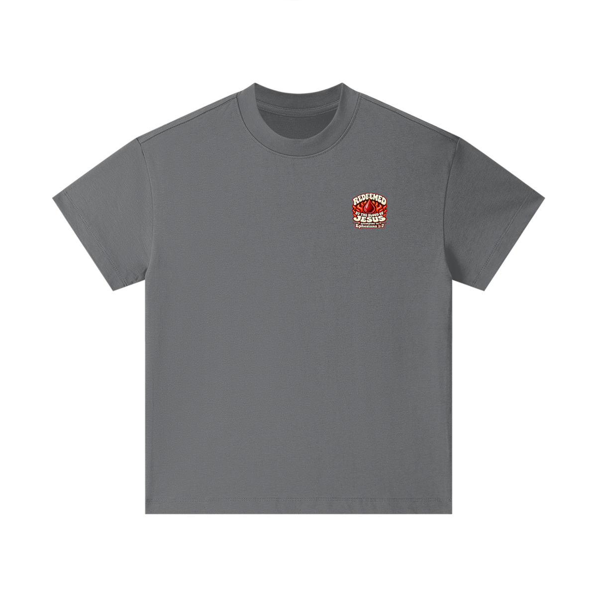 REDEEMED BY THE BLOOD OF JESUS ACCORDING TO EPHESIANS 1:7 IF YOU DON'T REPENT YOU'LL BURN FOREVER ACCORDING TO MARK 9:43-48 Kids T-Shirt