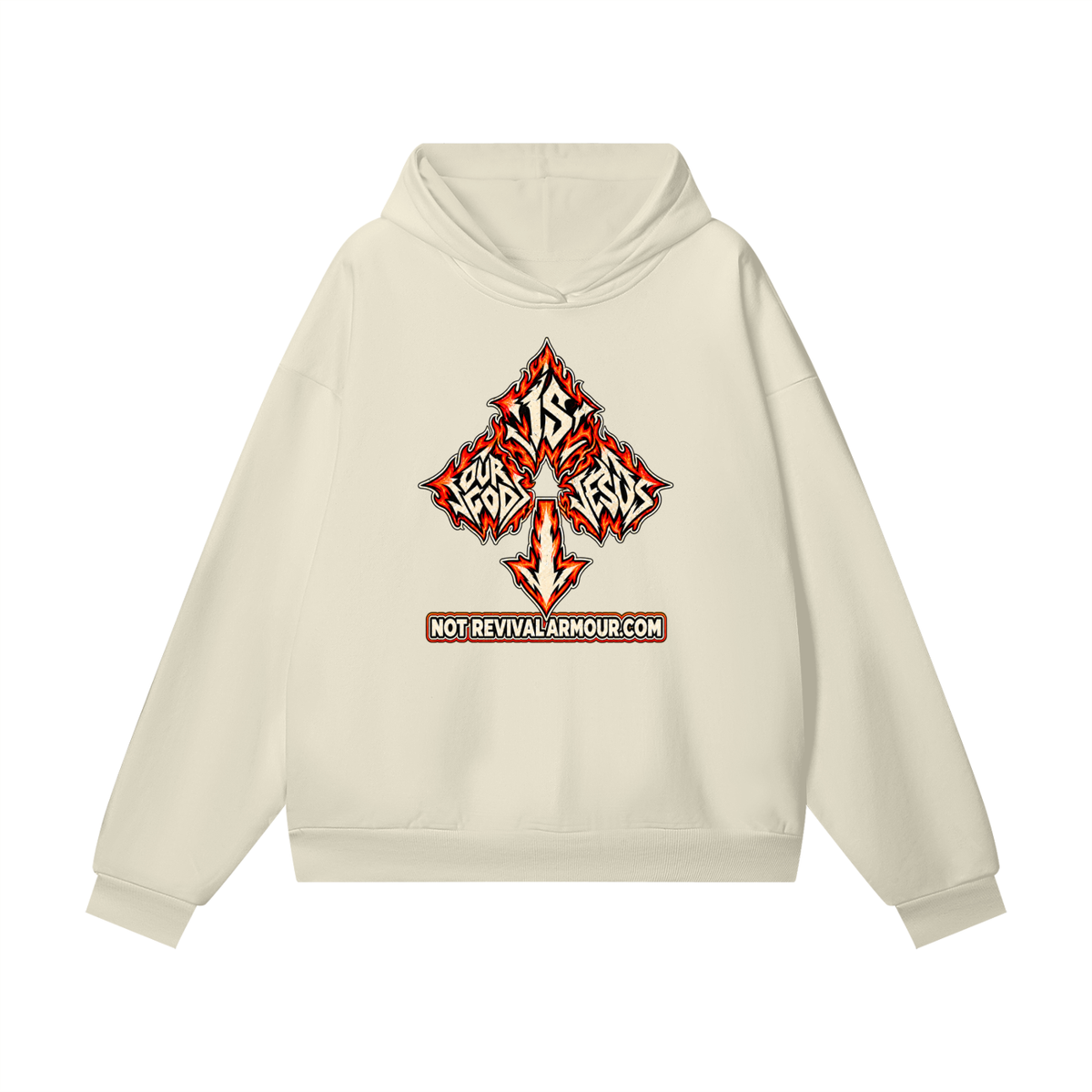 OUR GOD IS JESUS NOT REVIVALARMOUR.COM hidden pocket Hoodie