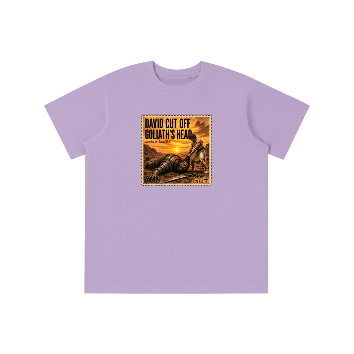 David cut off Goliath's head according to 1 Samuel 17:51 youth T-shirt