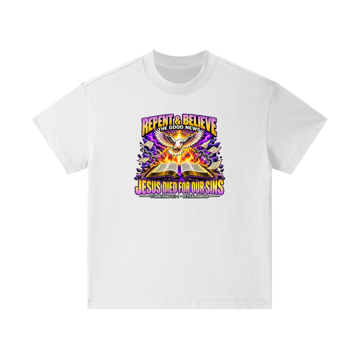 REPENT & BELIEVE THE GOOD NEWS JESUS DIED FOR OUR SINS Kids T-Shirt