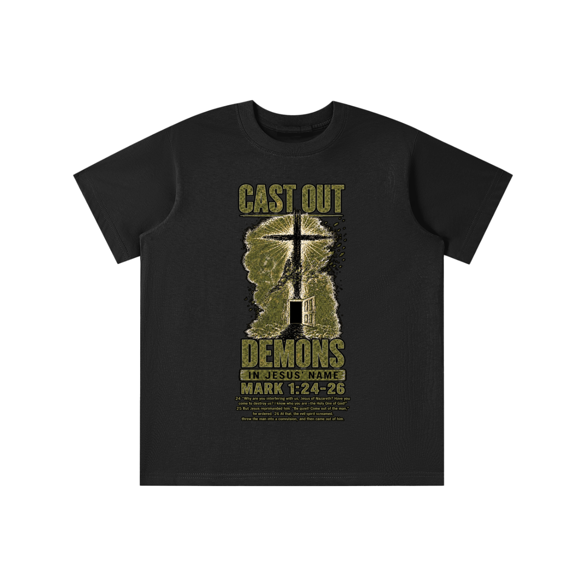 Mark 1:24-26 NLT youth T-shirt