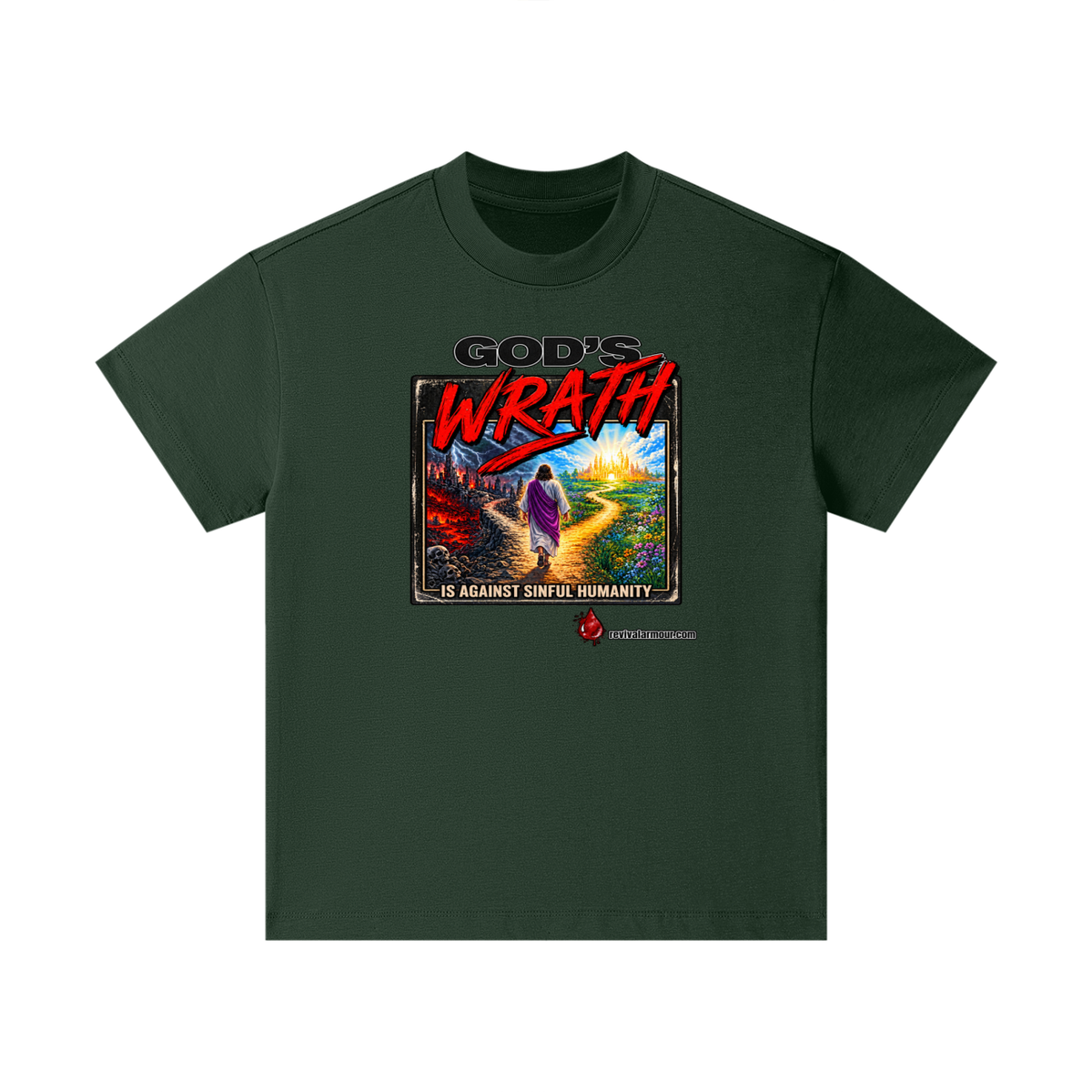 GOD'S WRATH IS AGAINST SINFUL HUMANITY revivalarmour.com Kids T-Shirt