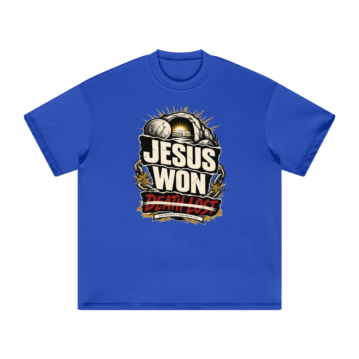 JESUS WON DEATH LOST INFLUENCED BY 1 CORINTHIANS 15:57 T-Shirt