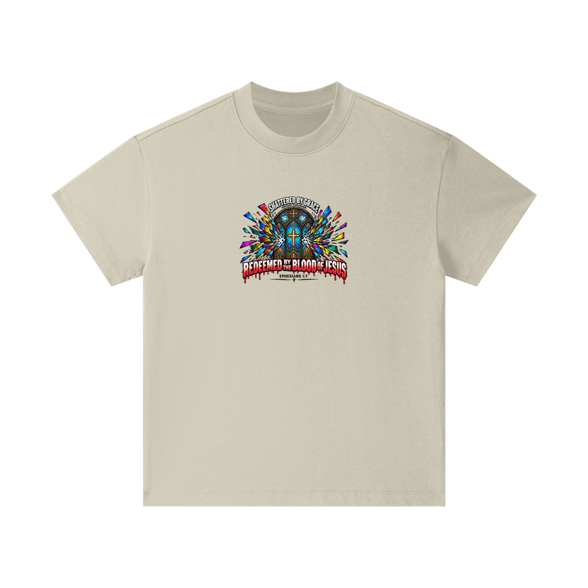 SHATTERED BY GRACE VINTAGE EXPLOSION REDEEMED BY THE BLOOD OF JESUS EPHESIANS 1:7 that's not a quote Kids T-Shirt