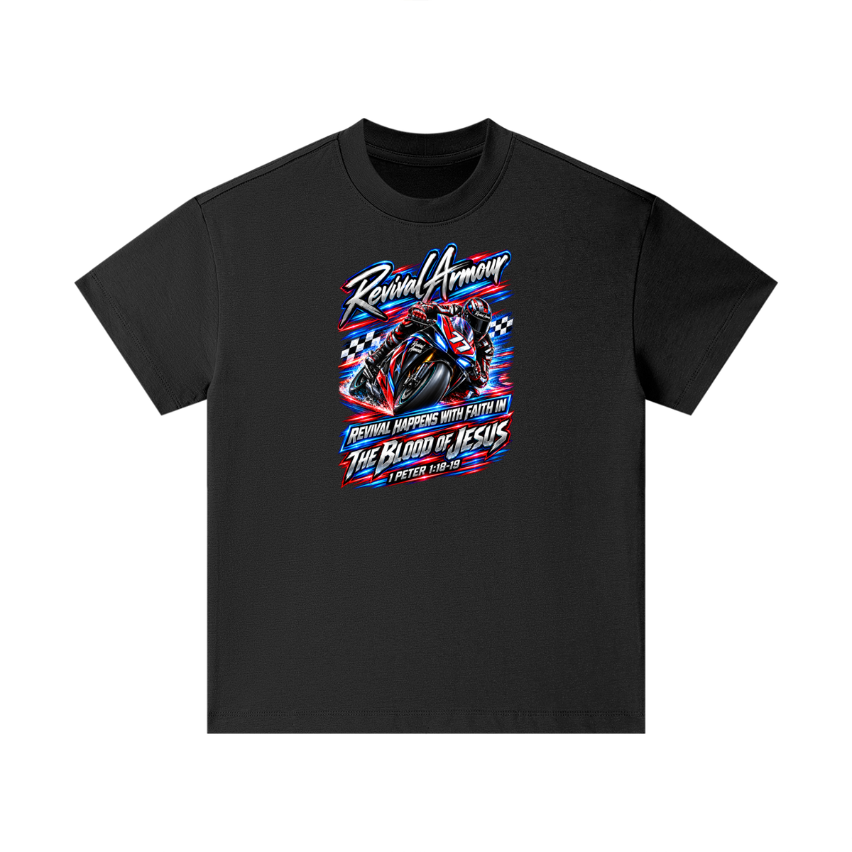 REVIVAL ARMOUR REVIVAL HAPPENS WITH FAITH IN THE BLOOD OF JESUS 1 PETER 1:18-19 Kids T-Shirt