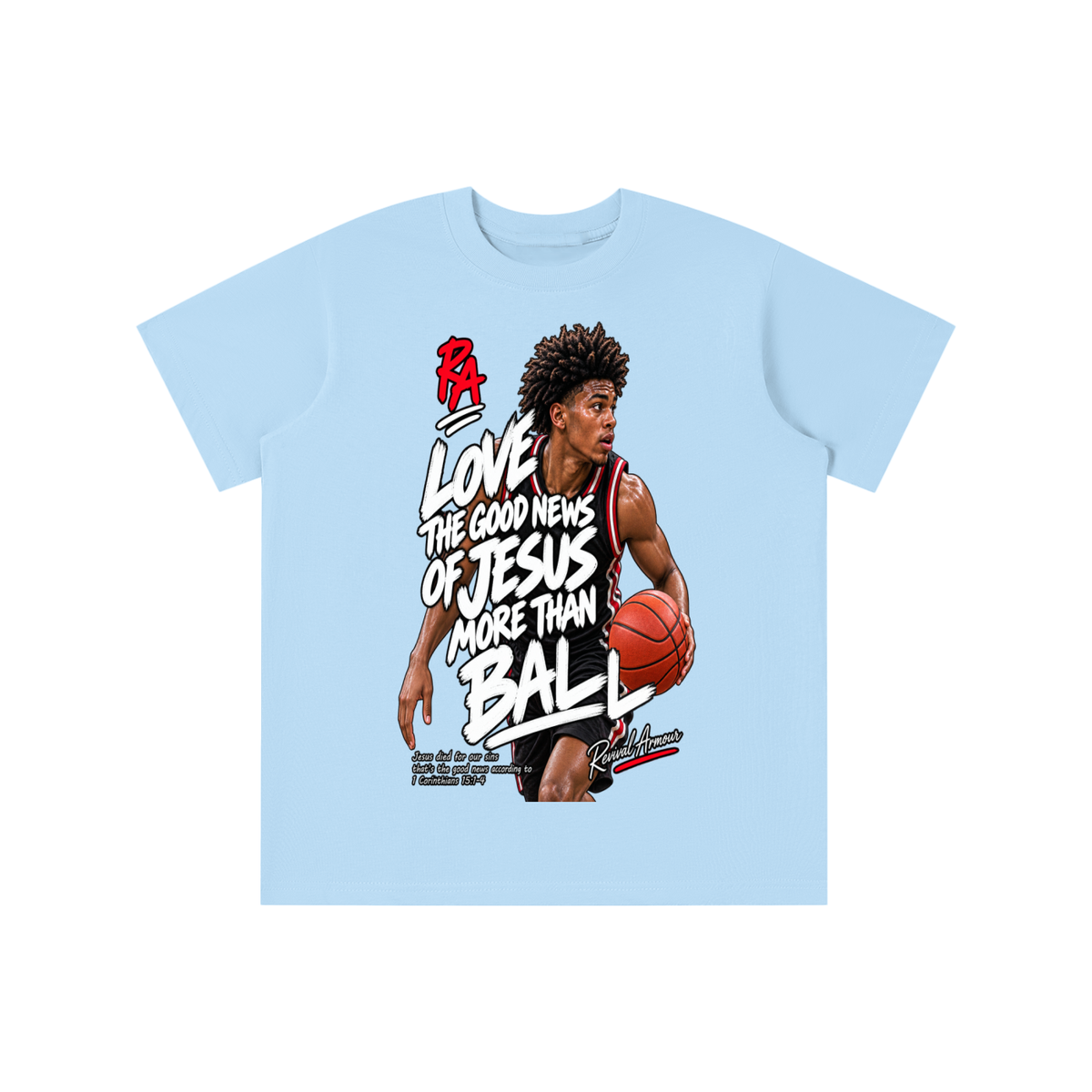 LOVE THE GOOD NEWS OF JESUS MORE THAN BALL youth T-shirt
