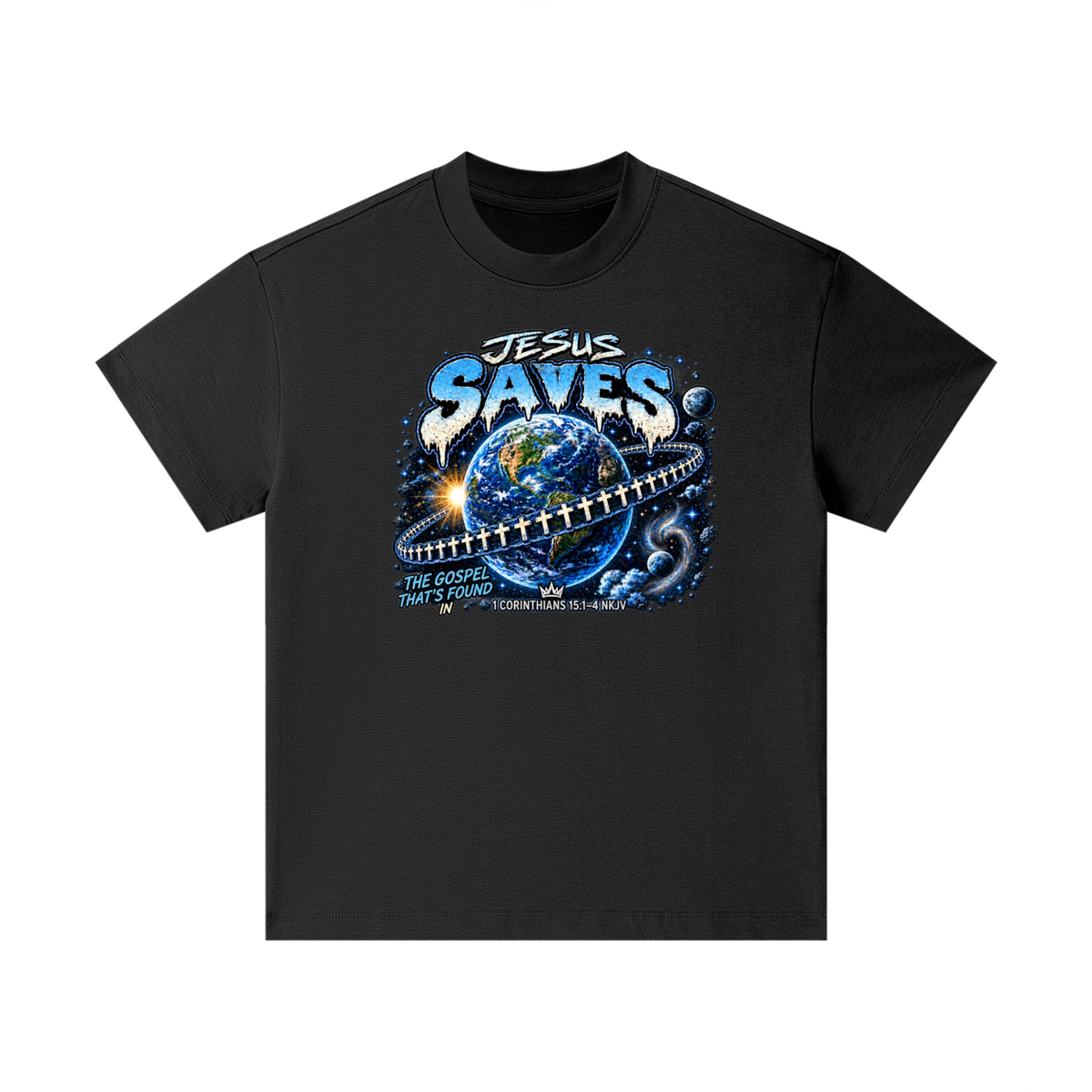 JESUS SAVES THE GOSPEL THAT'S FOUND IN 1 CORINTHIANS 15:1-4 NKJV Kids T-Shirt