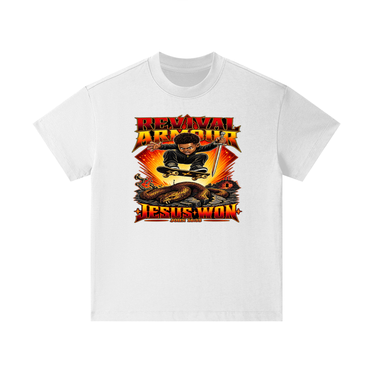 REVIVAL ARMOUR JESUS * WON - JOHN 16:33 - Kids T-Shirt