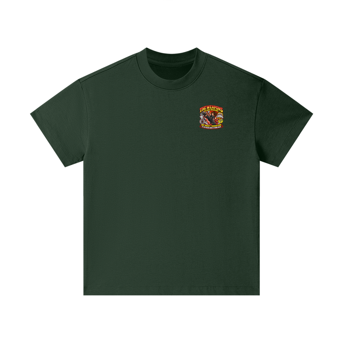 THE WEAPONS OF OUR WARFARE ARE NOT CARNAL INSPIRED BY 2 CORINTHIANS 10:4 BUT MIGHTY THROUGH GOD TO THE PULLING DOWN OF STRONG HOLDS REVIVAL ARMOUR Kids T-Shirt
