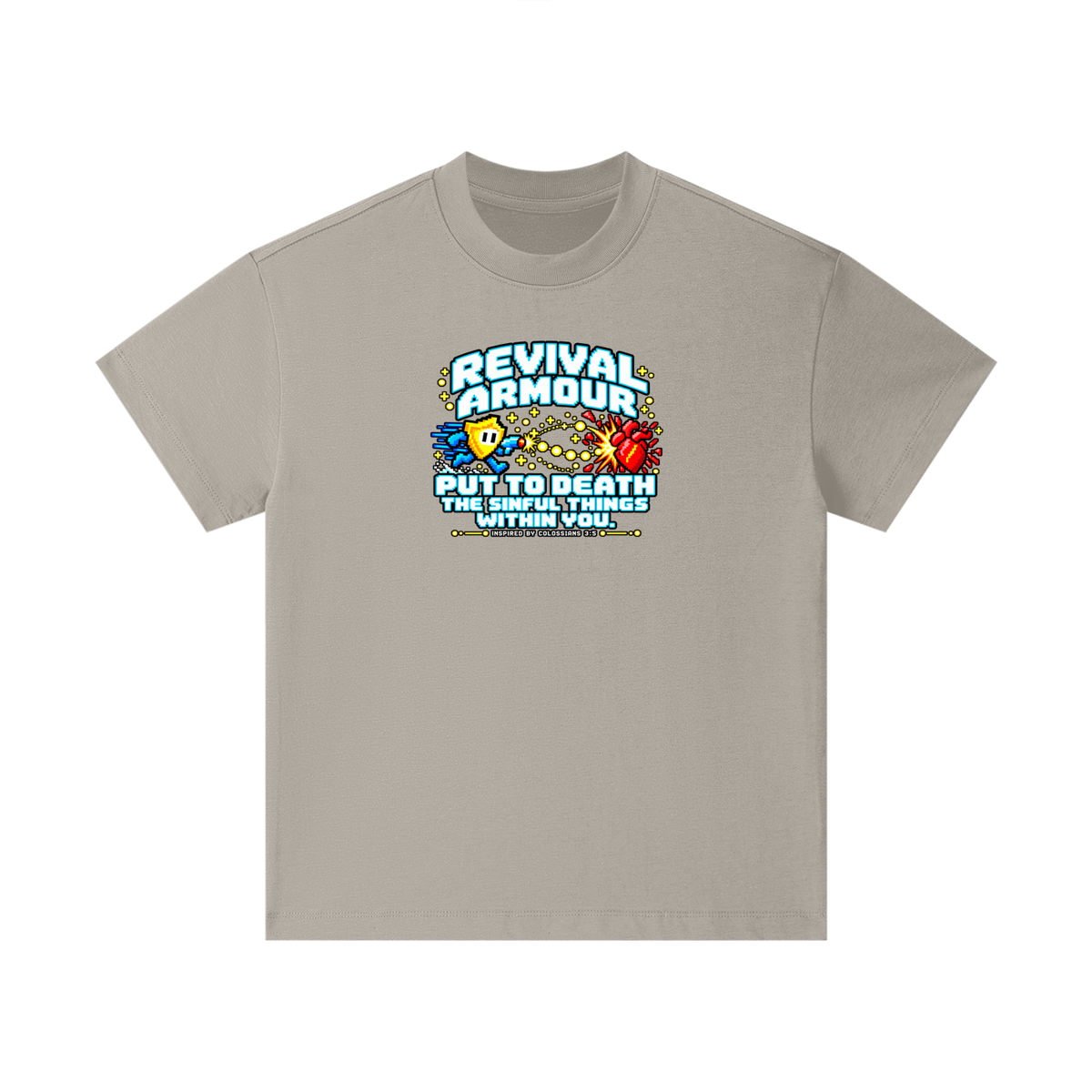 REVIVAL ARMOUR PUT TO DEATH THE SINFUL THINGS WITHIN YOU. INSPIRED BY COLOSSIANS 3:5 Kids T-Shirt
