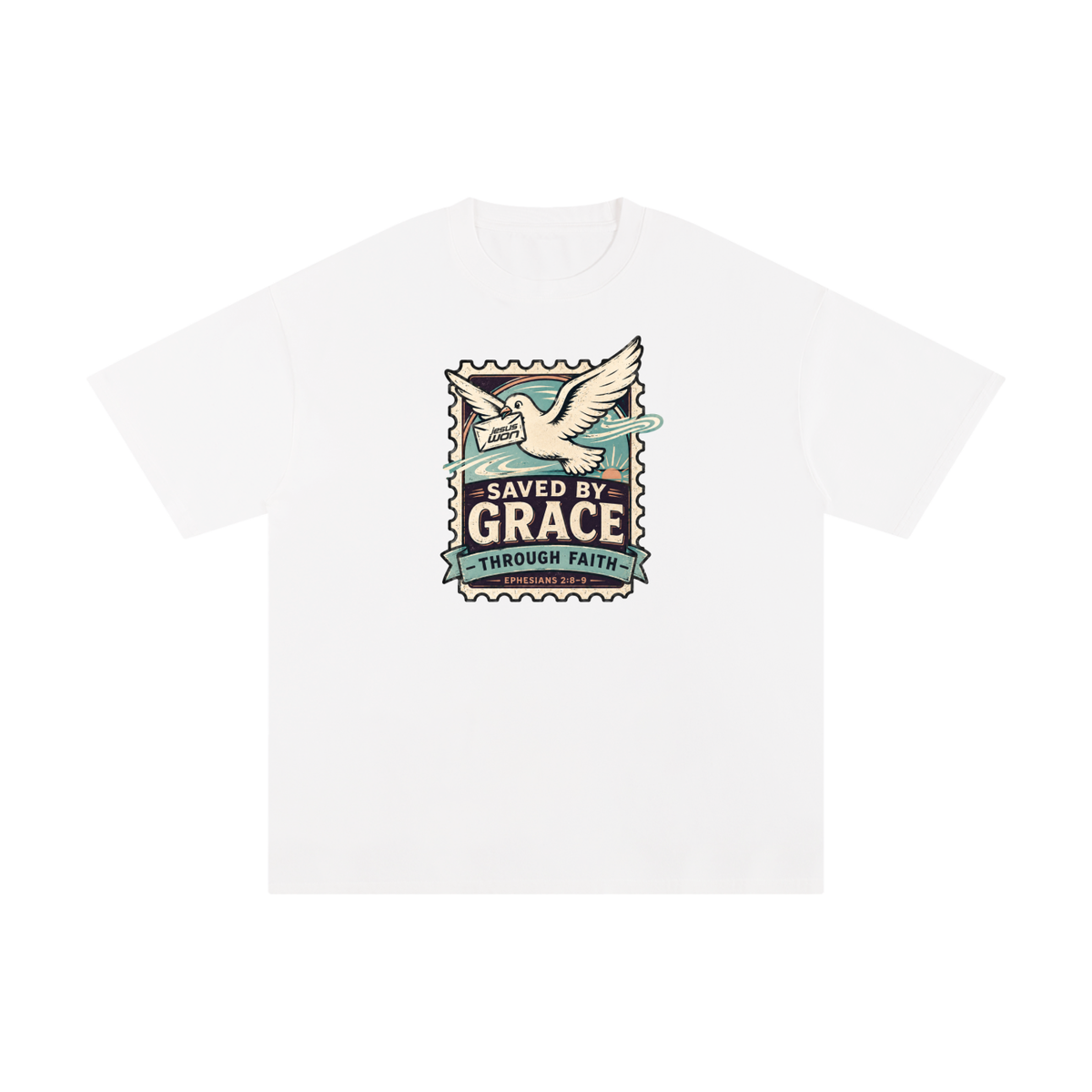 SAVED BY GRACE -THROUGH FAITH- - EPHESIANS 2:8-9 - T-Shirt