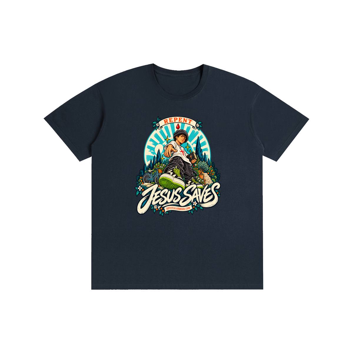 REPENT JESUS SAVES REVIVALARMOUR.COM T-Shirt