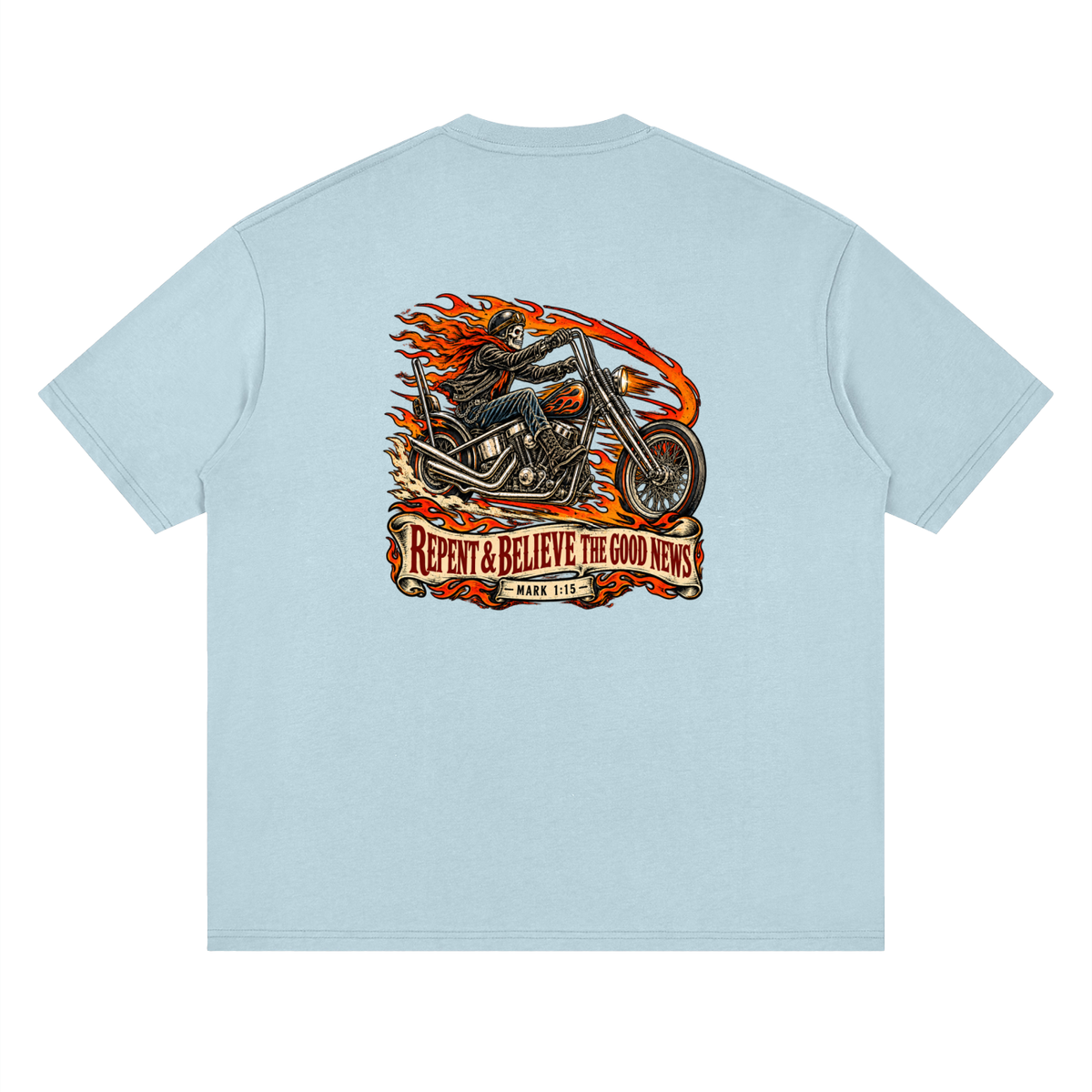 JESUS SAVES REPENT & BELIEVE THE GOOD NEWS - MARK 1:15 - T-Shirt