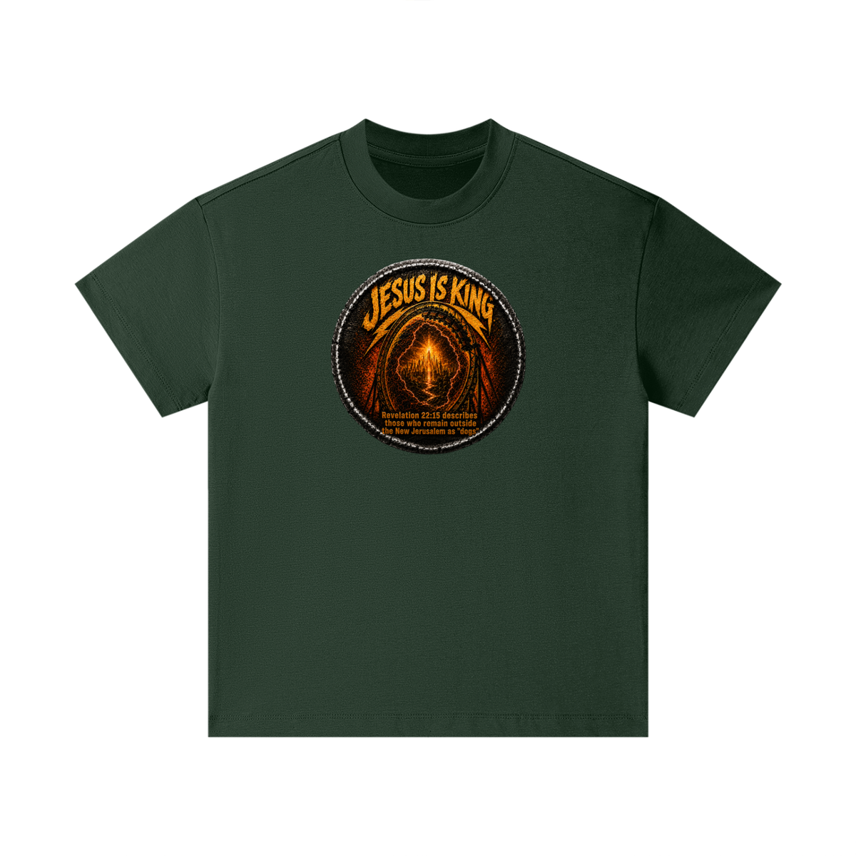 Jesus is king Revelation 22:15 describes those who remain outside the new Jerusalem as "dogs" Kids T-Shirt