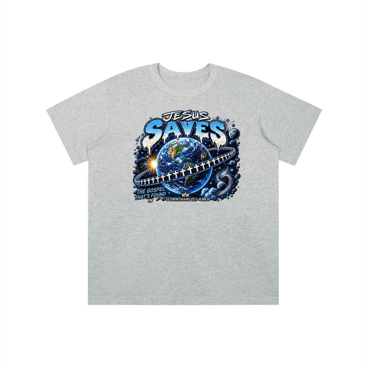JESUS SAVES THE GOSPEL THAT'S FOUND IN 1 CORINTHIANS 15:1-4 NKJV youth T-shirt