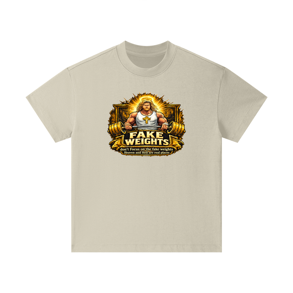 FAKE WEIGHTS don't Focus on the fake weights Heaven and Hell are real places Kids T-Shirt