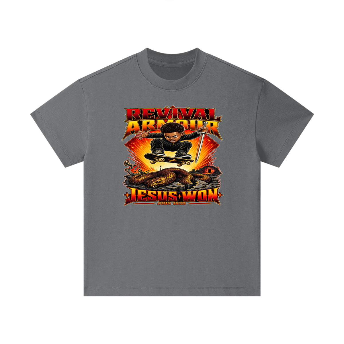 REVIVAL ARMOUR JESUS * WON - JOHN 16:33 - Kids T-Shirt