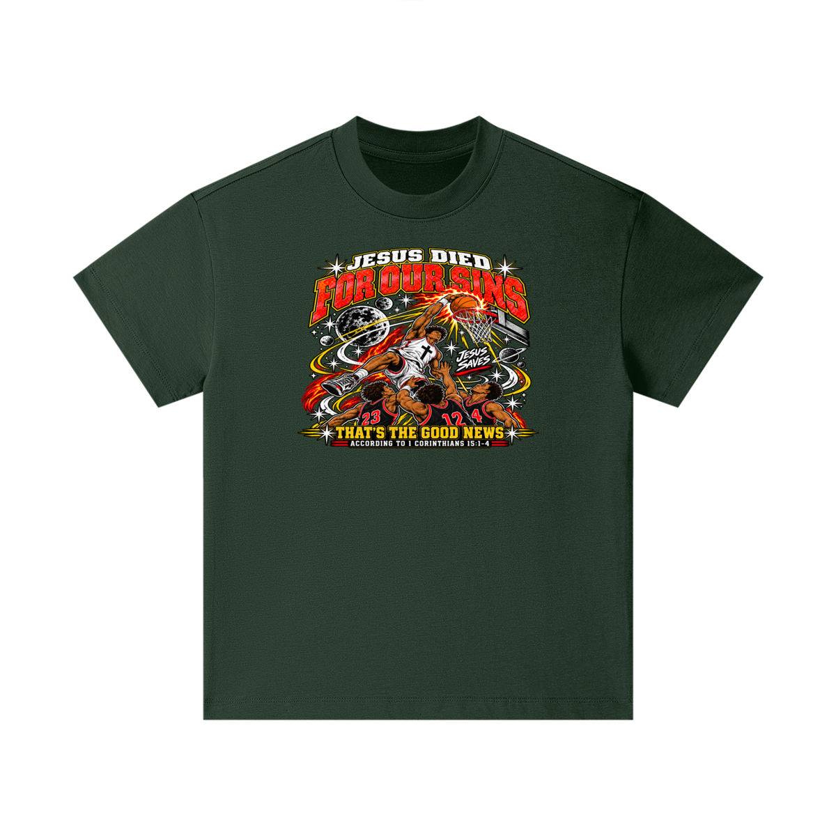 Jesus died for our sins that's the good news according to 1 Corinthians 15:1-4 Kids T-Shirt