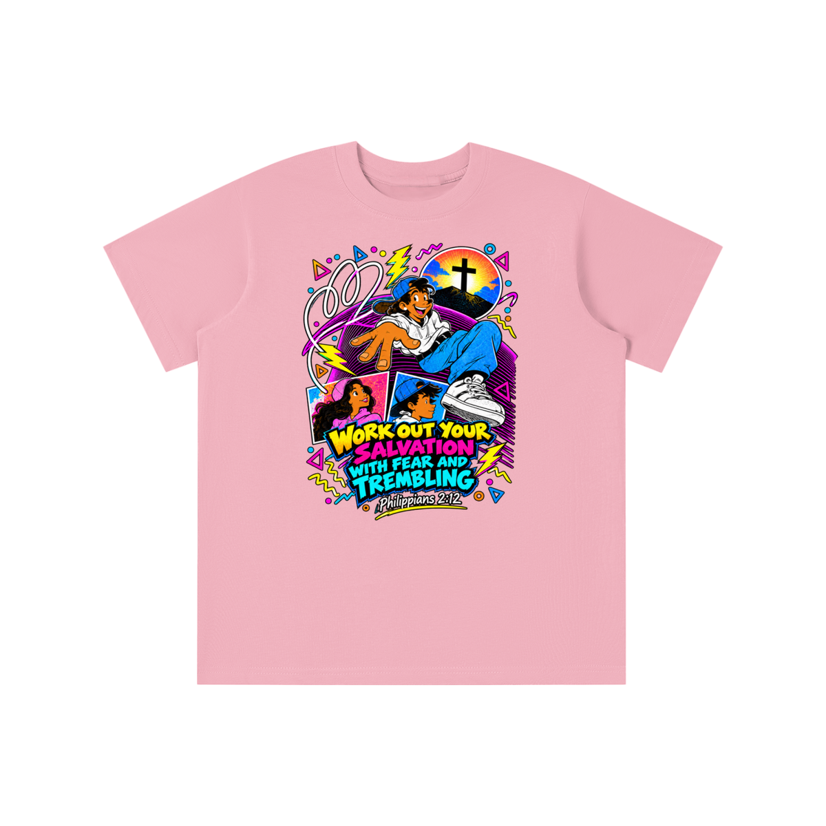 WORK OUT YOUR SALVATION WITH FEAR AND TREMBLING PHILIPPIANS 2:12 youth T-shirt