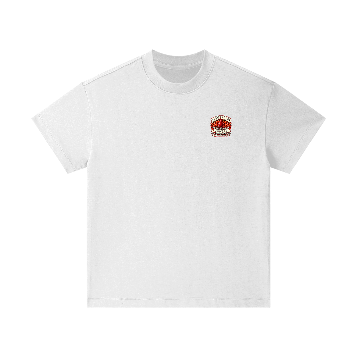 REDEEMED BY THE BLOOD OF JESUS ACCORDING TO EPHESIANS 1:7 IF YOU DON'T REPENT YOU'LL BURN FOREVER ACCORDING TO MARK 9:43-48 Kids T-Shirt