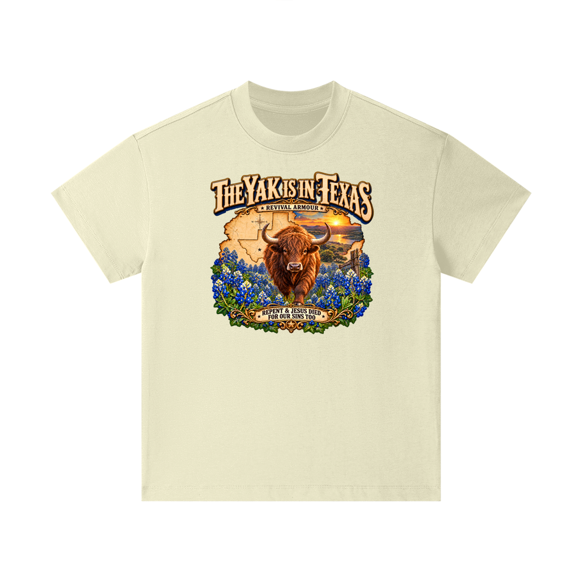 THE YAK IS IN TEXAS REPENT & JESUS DIED FOR OUR SINS TOO Kids T-Shirt
