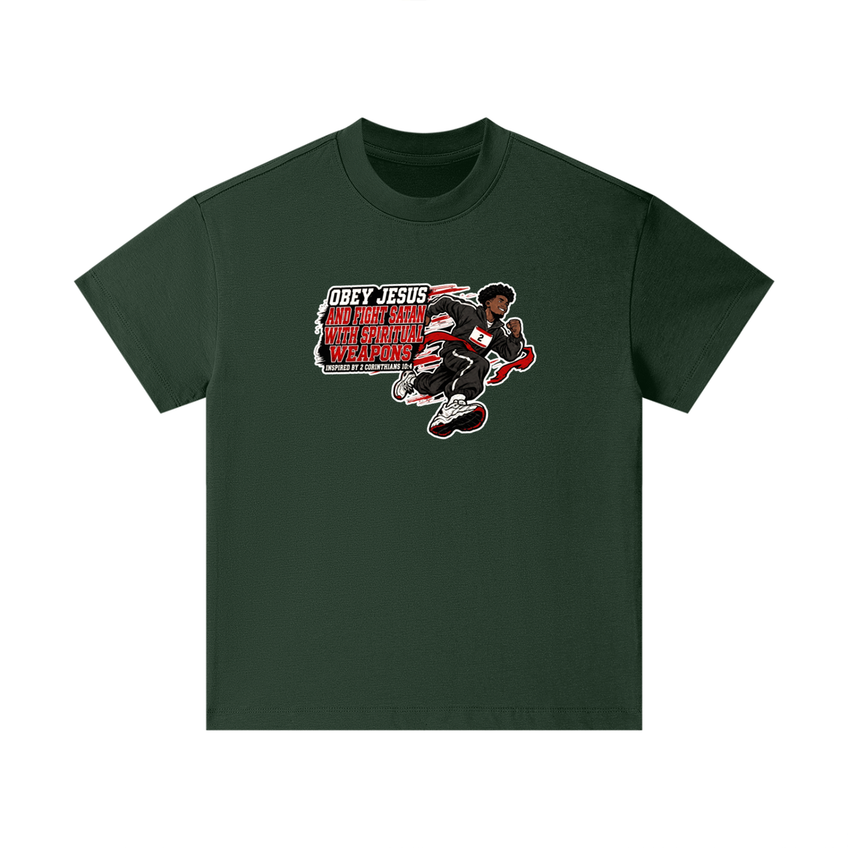 OBEY JESUS AND FIGHT SATAN WITH SPIRITUAL WEAPONS INSPIRED BY 2 CORINTHIANS 10:4 Kids T-Shirt