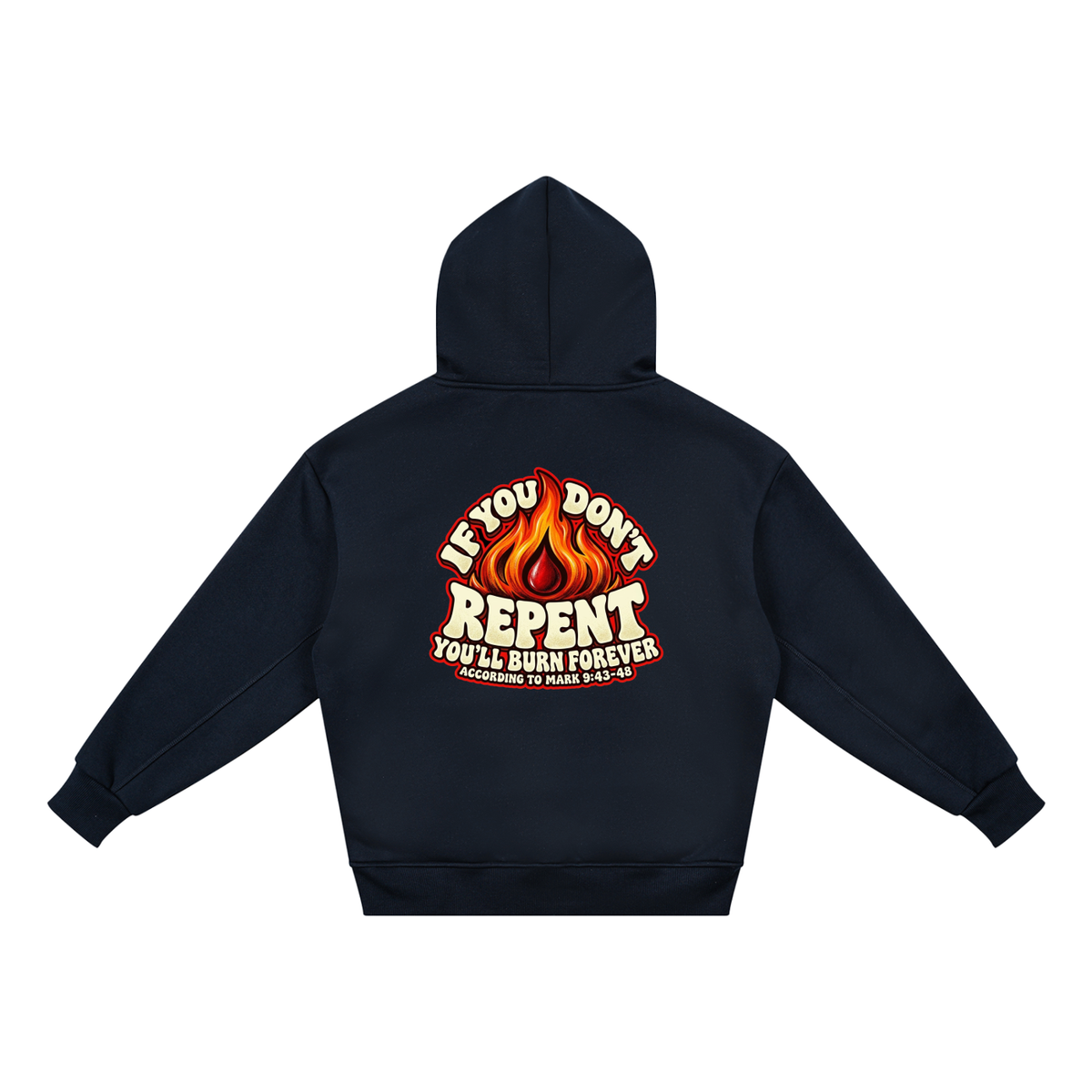REDEEMED BY THE BLOOD OF JESUS ACCORDING TO EPHESIANS 1:7 IF YOU DON'T REPENT YOU'LL BURN FOREVER ACCORDING TO MARK 9:43-48 youth Hoodie