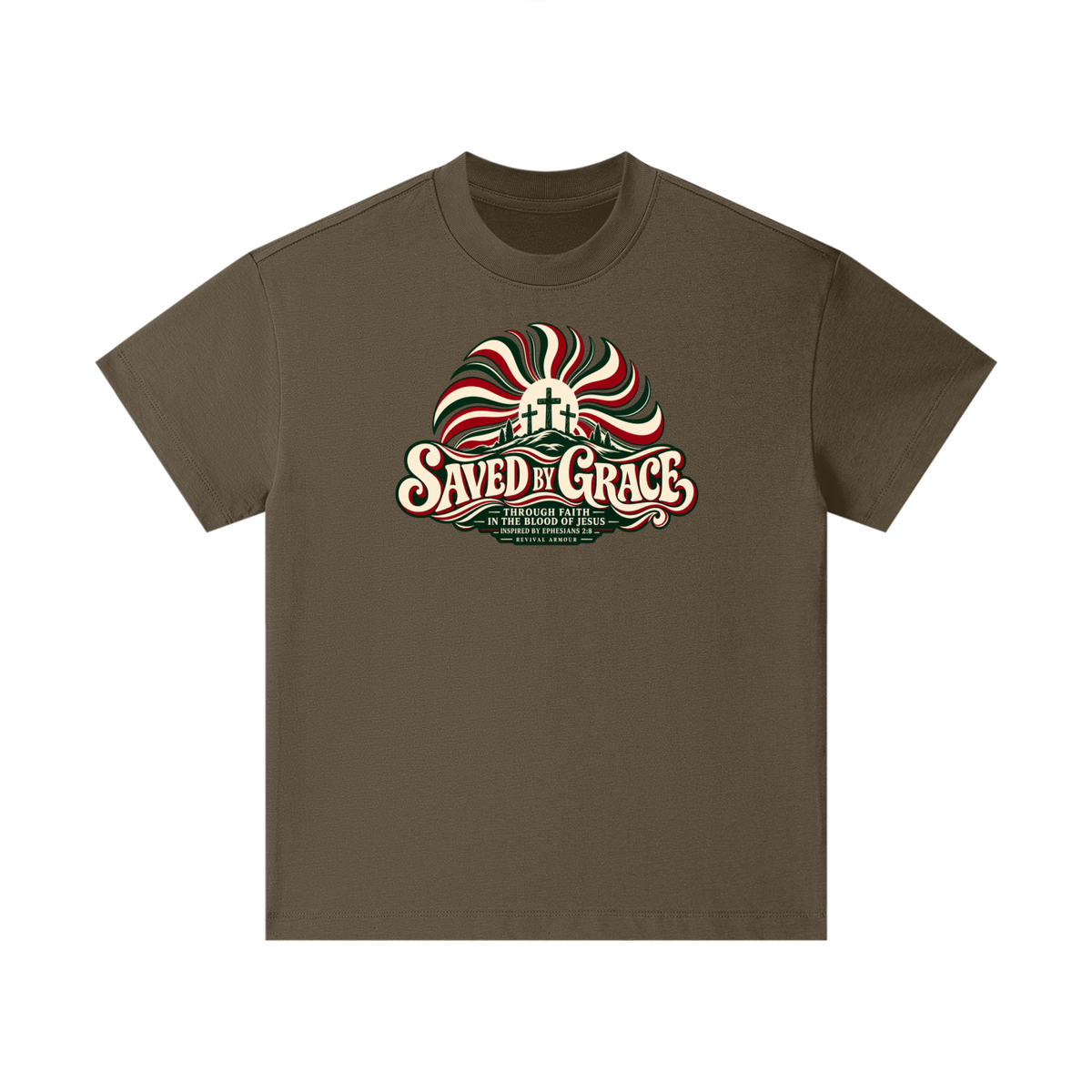 SAVED BY GRACE THROUGH FAITH IN THE BLOOD OF JESUS INSPIRED BY EPHESIANS 2:8 Kids T-Shirt