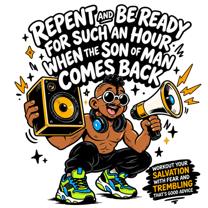 REPENT AND BE READY FOR SUCH AN HOUR WHEN THE SON OF MAN COMES BACK WORKOUT YOUR SALVATION WITH FEAR AND TREMBLING THAT'S GOOD ADVICE Camo Hoodie