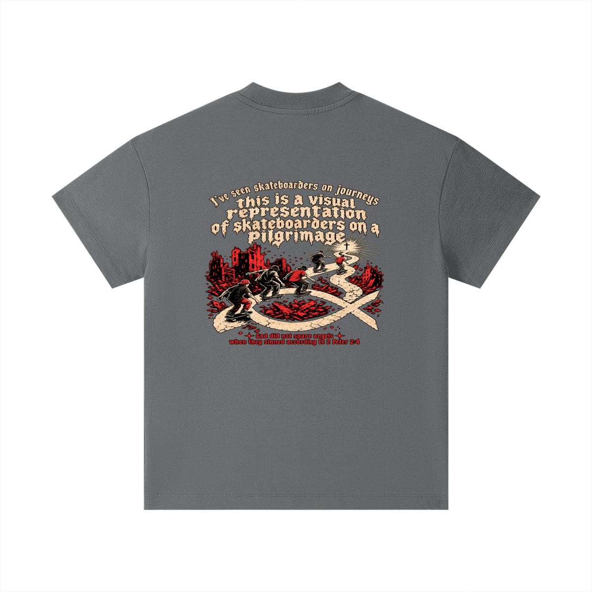 skateboarders on a pilgrimage Kids T-Shirt