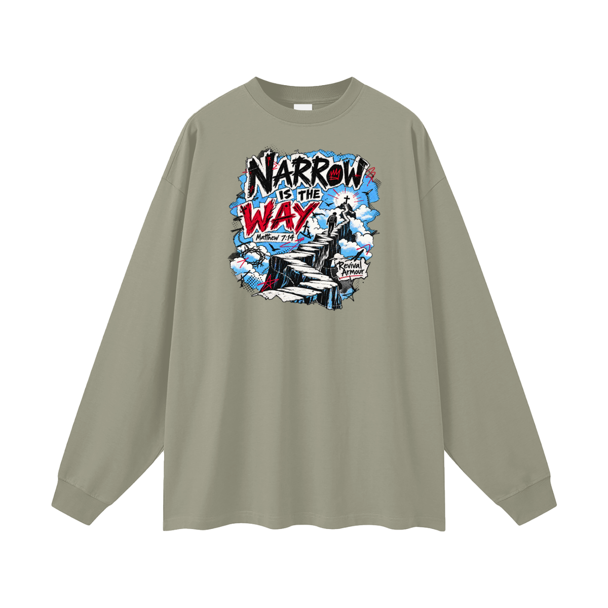 NARROW IS THE WAY [MATTHEW 7:14] Revival Armour Long Sleeve T-Shirt
