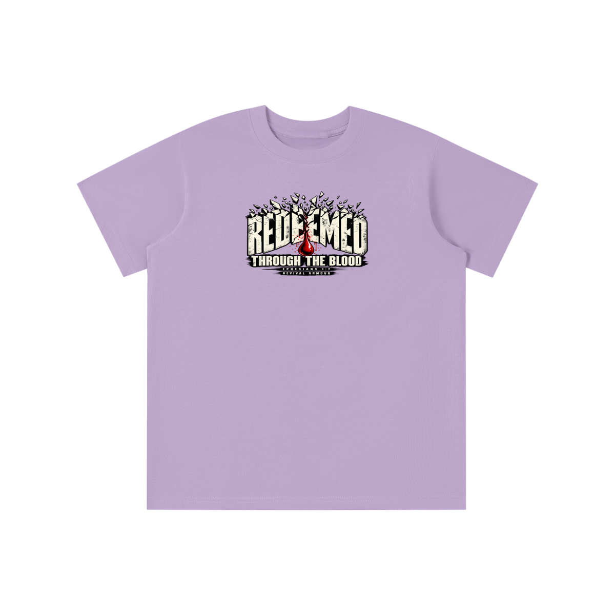 REDEEMED THROUGH THE BLOOD - EPHESIANS 1:7 -youth T-shirt