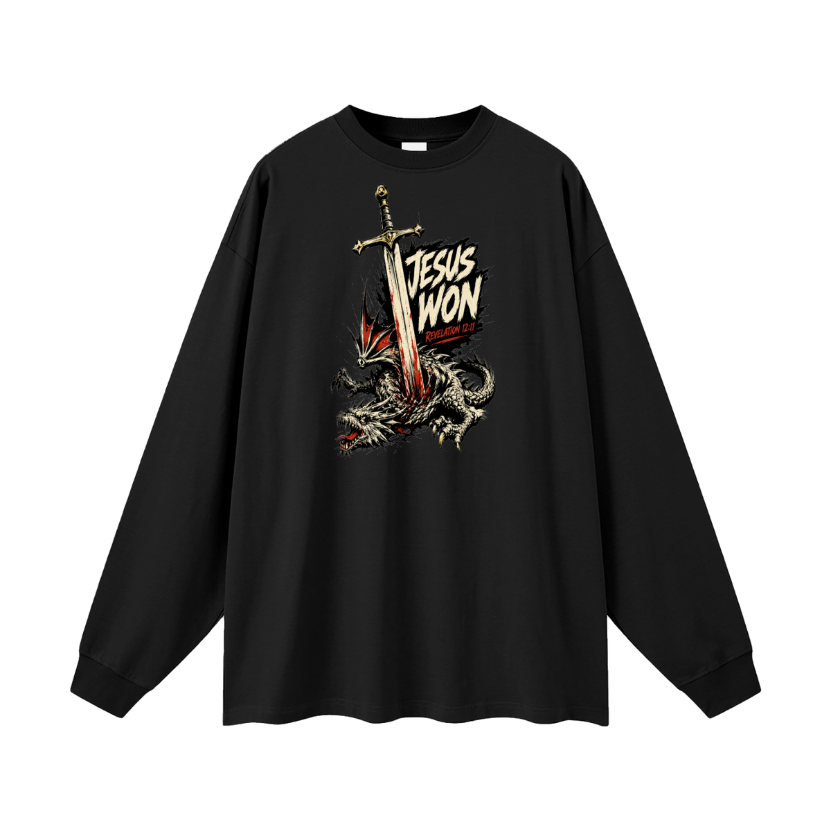 Jesus Won Revelation 12:11 Long Sleeve T-Shirt