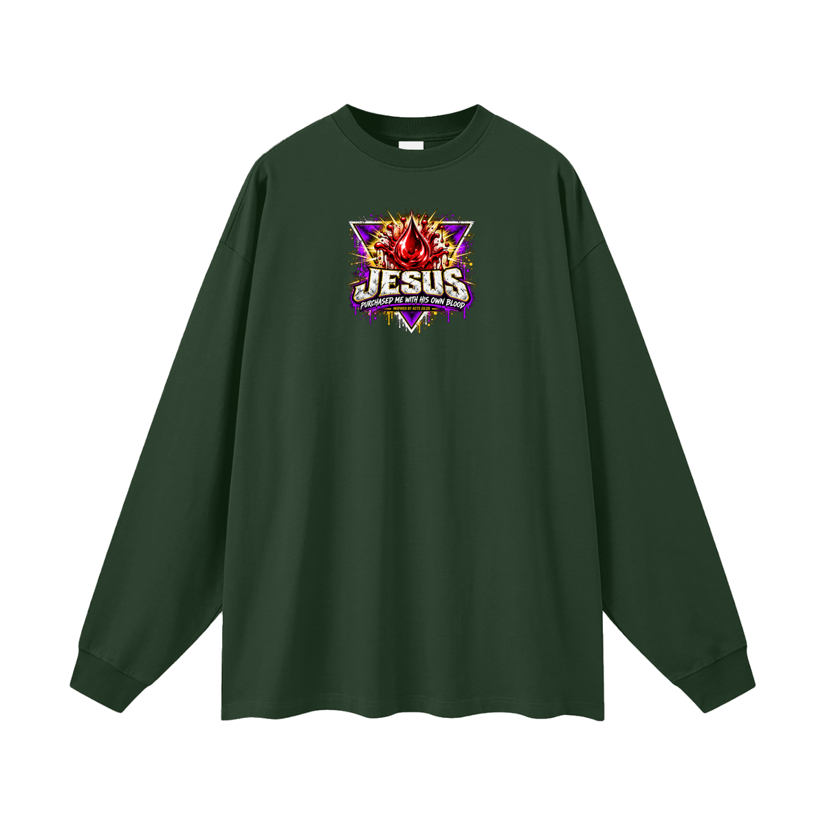 JESUS PURCHASED ME WITH HIS OWN BLOOD INSPIRED BY ACTS 20:28 Long Sleeve T-Shirt