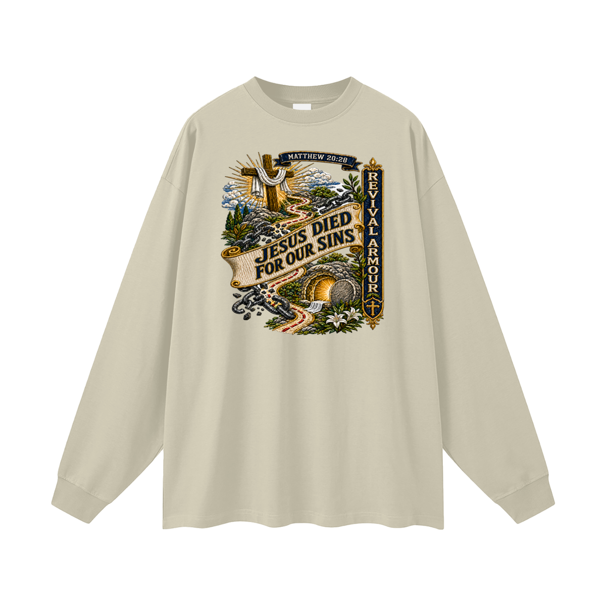 MATTHEW 20:28 Jesus died for our sins REVIVAL ARMOUR Long Sleeve T-Shirt