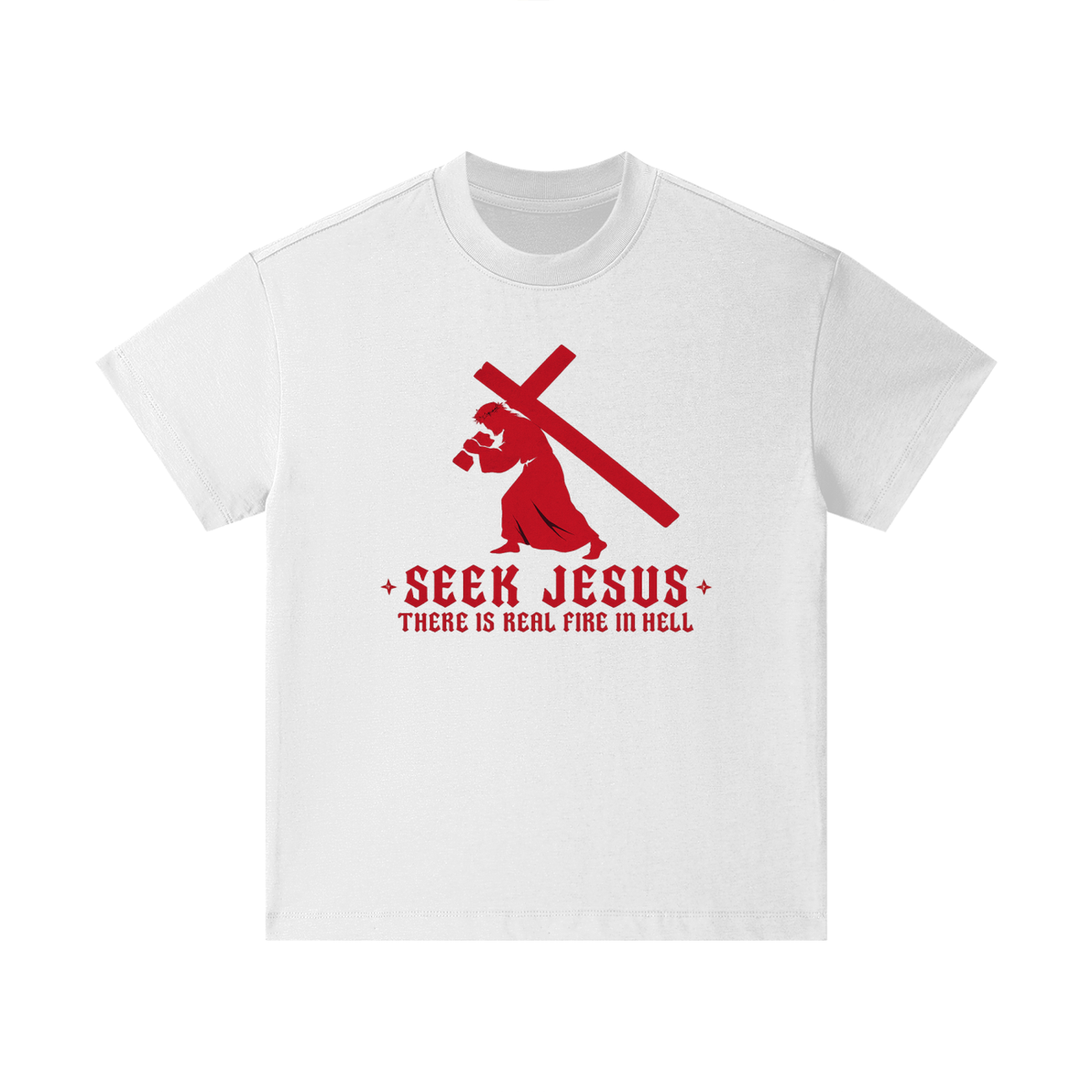 SEEK JESUS THERE IS REAL FIRE IN HELL Kids T-Shirt