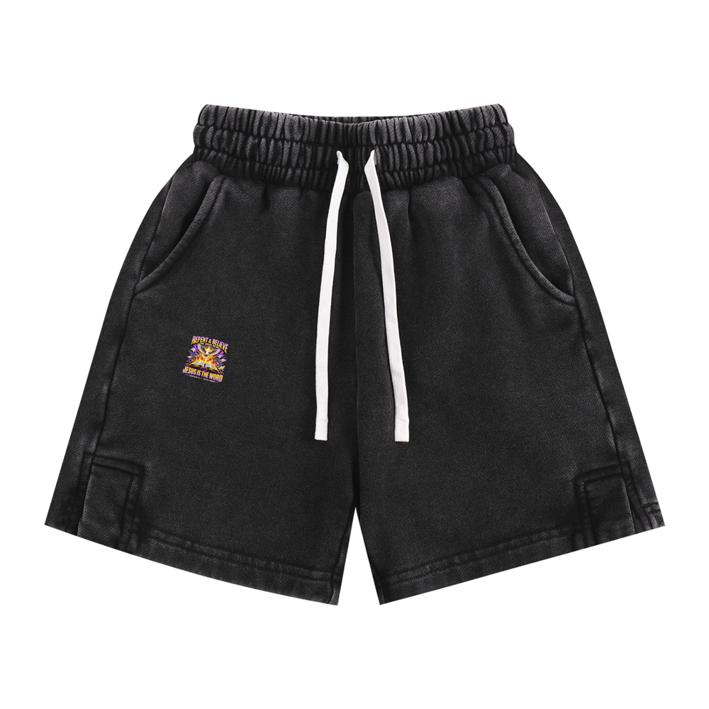 REPENT & BELIEVE THE GOOD NEW JESUS IS THE WORD 1 CORINTHIANS 15:1-4 REVIVAL ARMOUR Kids' Shorts