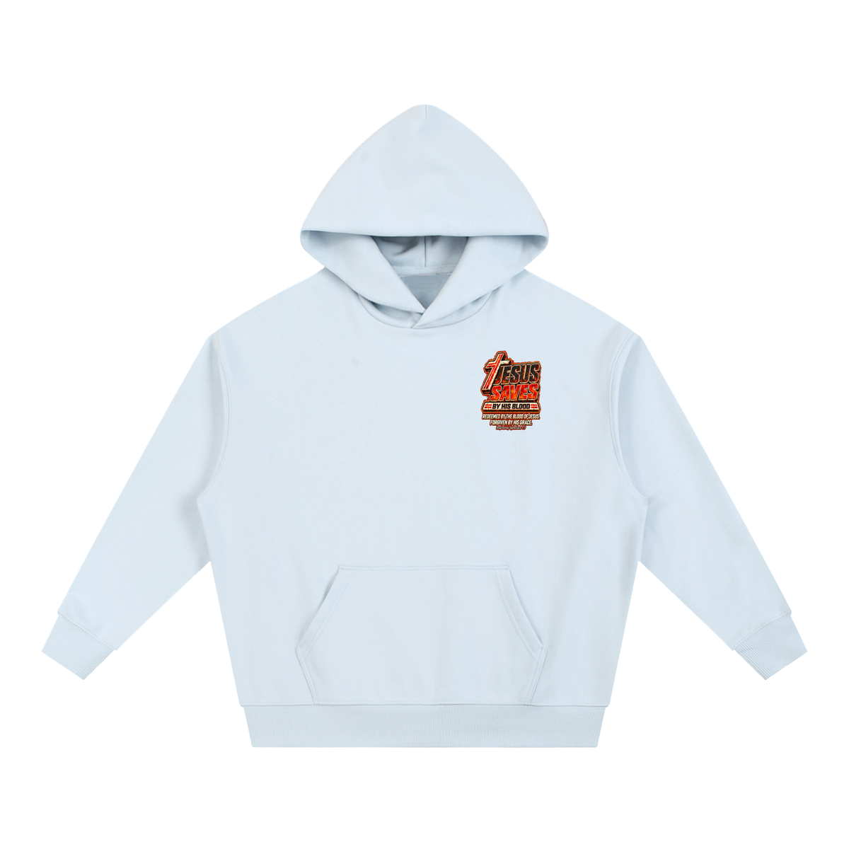 JESUS SAVES BY HIS BLOOD REDEEMED BY THE BLOOD OF JESUS. FORGIVEN BY HIS GRACE. Inspired by Ephesians 1:7 Hoodie