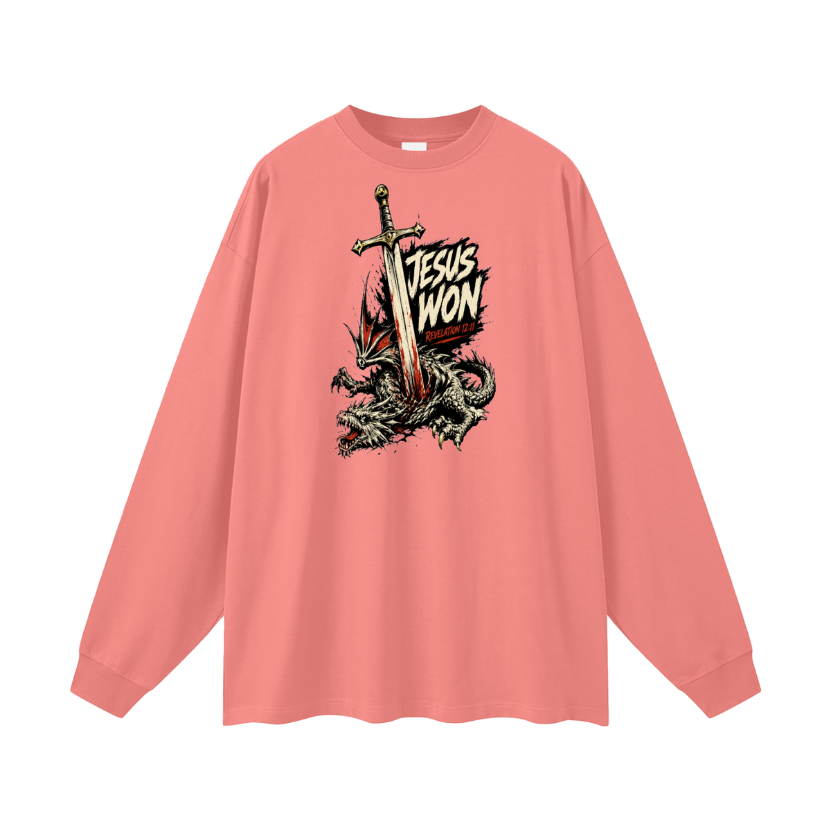 Jesus Won Revelation 12:11 Long Sleeve T-Shirt