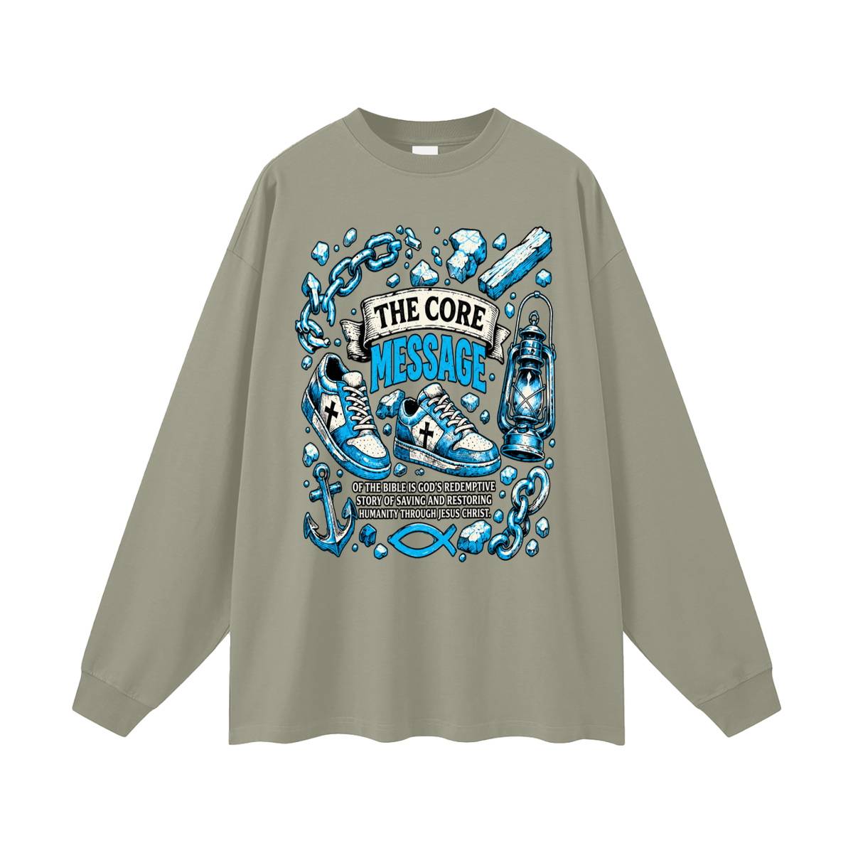 the core message of the bible is God's redemptive story of saving and restoring humanity through Jesus Christ. Long Sleeve T-Shirt