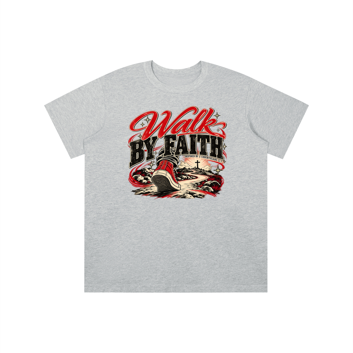 WALK BY FAITH INSPIRED BY 1 CORINTHIANS 5:7 youth T-shirt