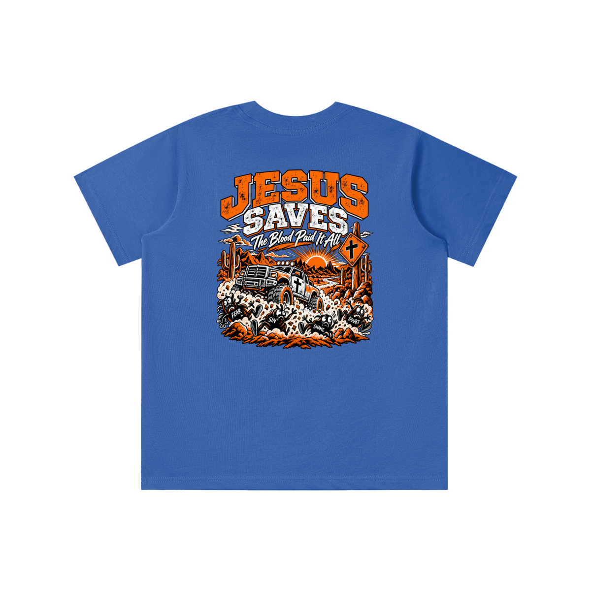 JESUS DIED FOR FOR OUR SINS THAT'S THE GOOD NEWS 1 CORTHIANS 15:1-4 JESUS SAVES THE BLOOD PAID IT ALL youth' T-shirt