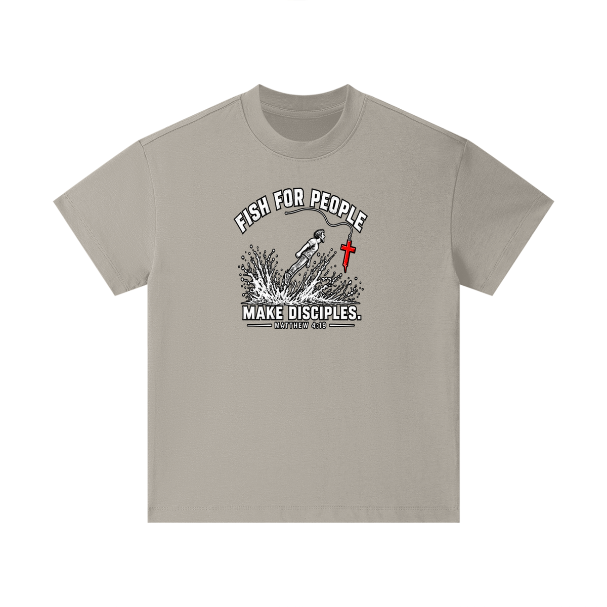 FISH FOR PEOPLE MAKE DISCIPLES. - MATTHEW 4:19 - Kids T-Shirt